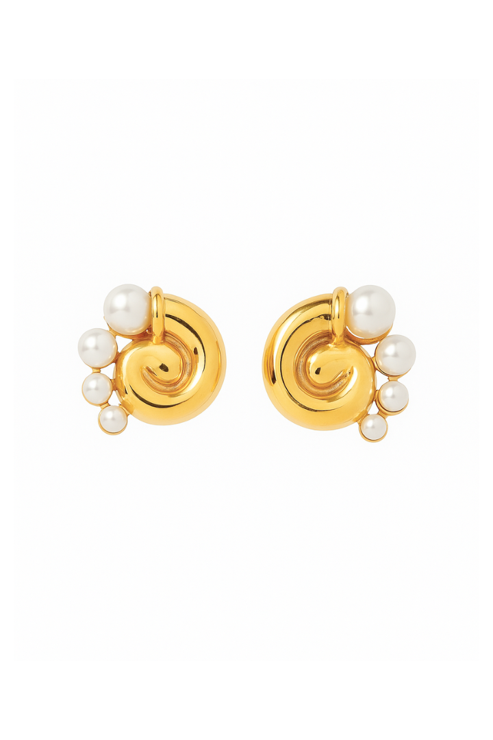 Vintage pearl earrings - Gold plated