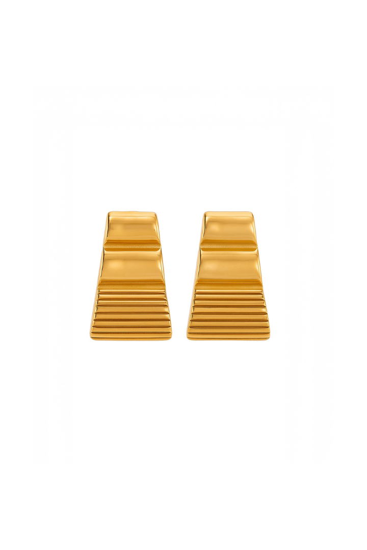 Pyramid Earrings - Gold Plated