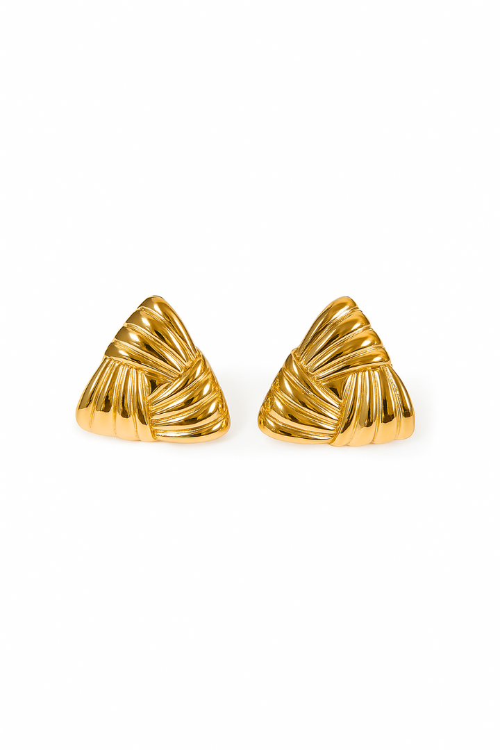 Vintage triangular earrings - Gold plated