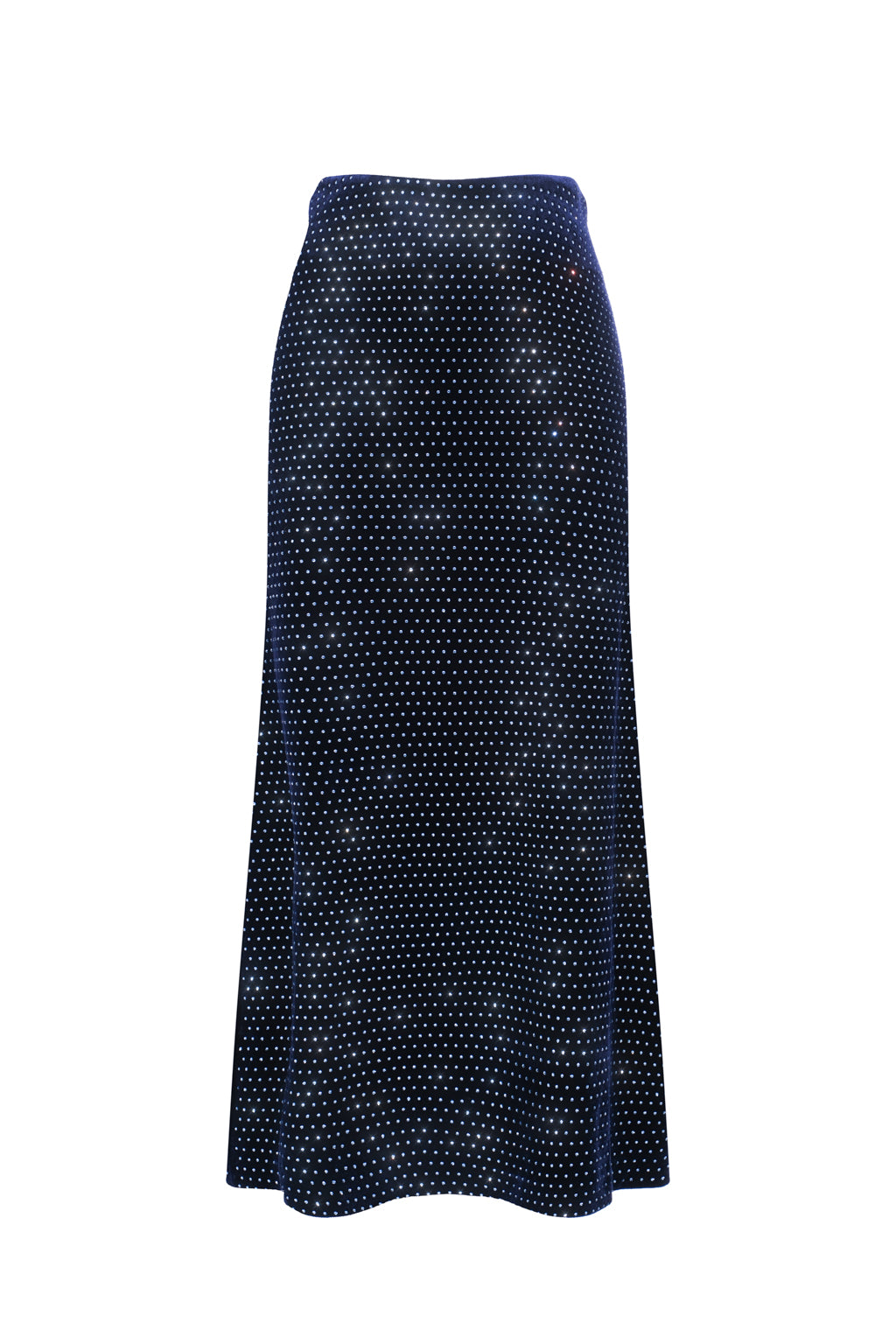 Jupe midi en velours à cristaux - bleu palace