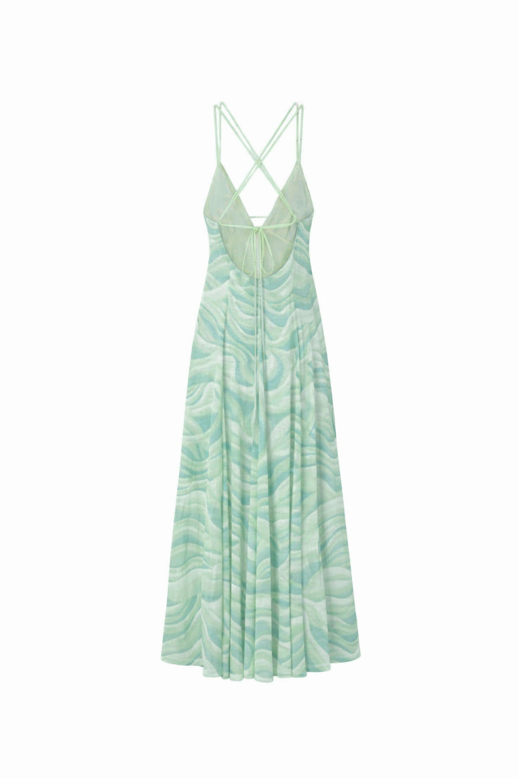 Printed Chiffon Maxi Dress – Green