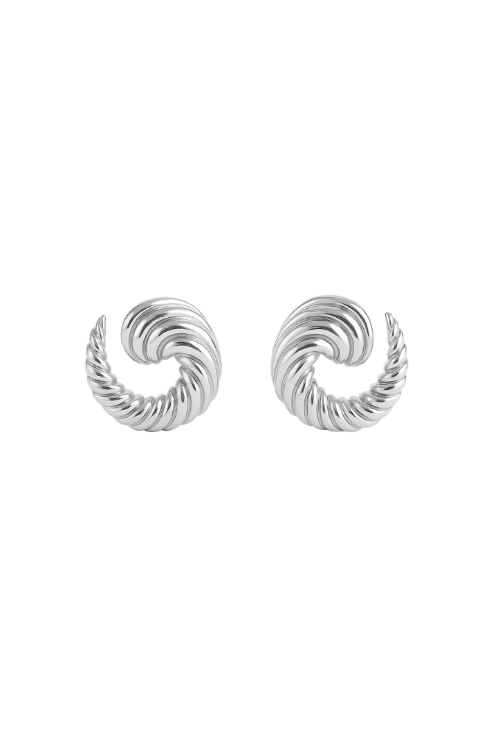  Vintage Croissant Earrings - Steel