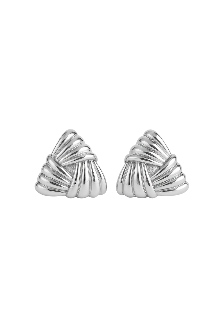 Boucles d'oreilles vintage triangulaires - Acier