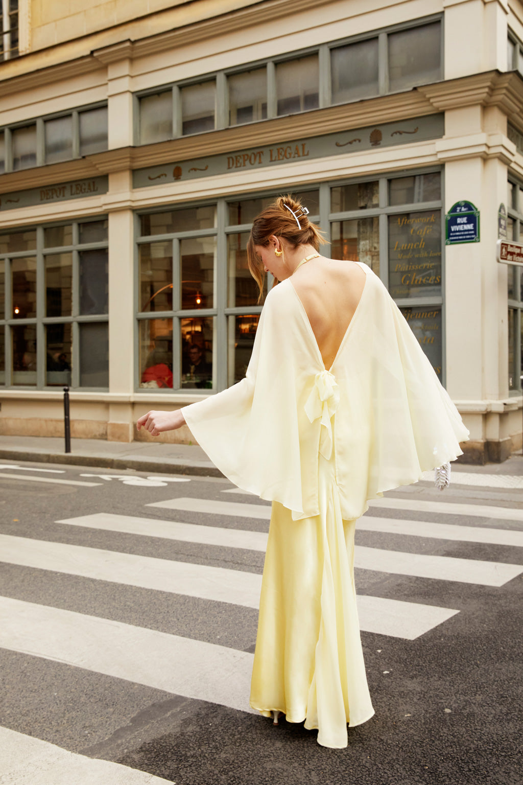 Robe Jaune Satin Mariage