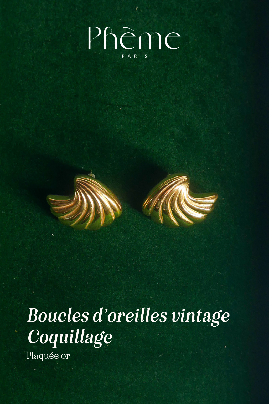 Boucles d'oreilles vintage Coquillage - plaqué or