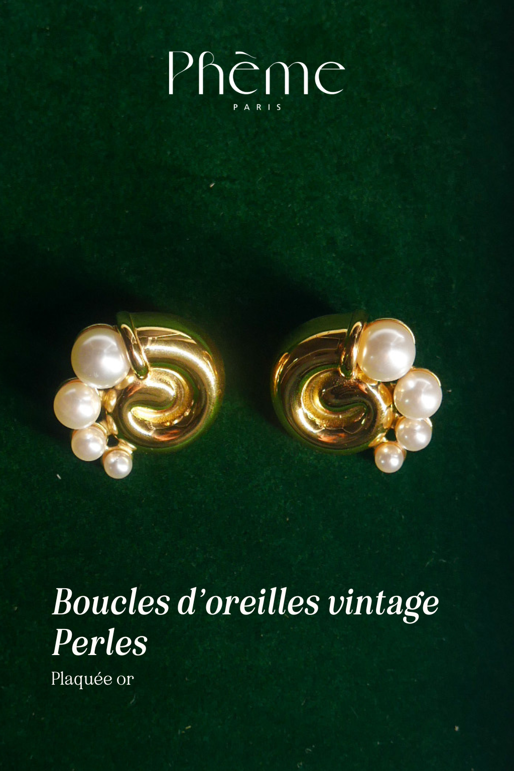 Boucles d'oreilles vintage perles - plaqué or
