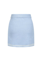 Boucle Knit Mini Skirt - Sky Blue