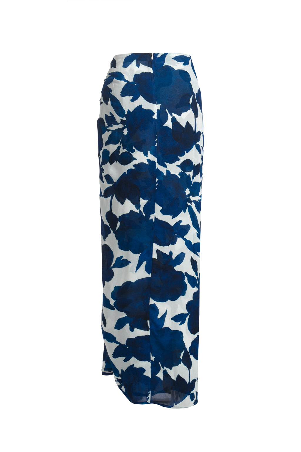 Printed crepe maxi skirt - Blue