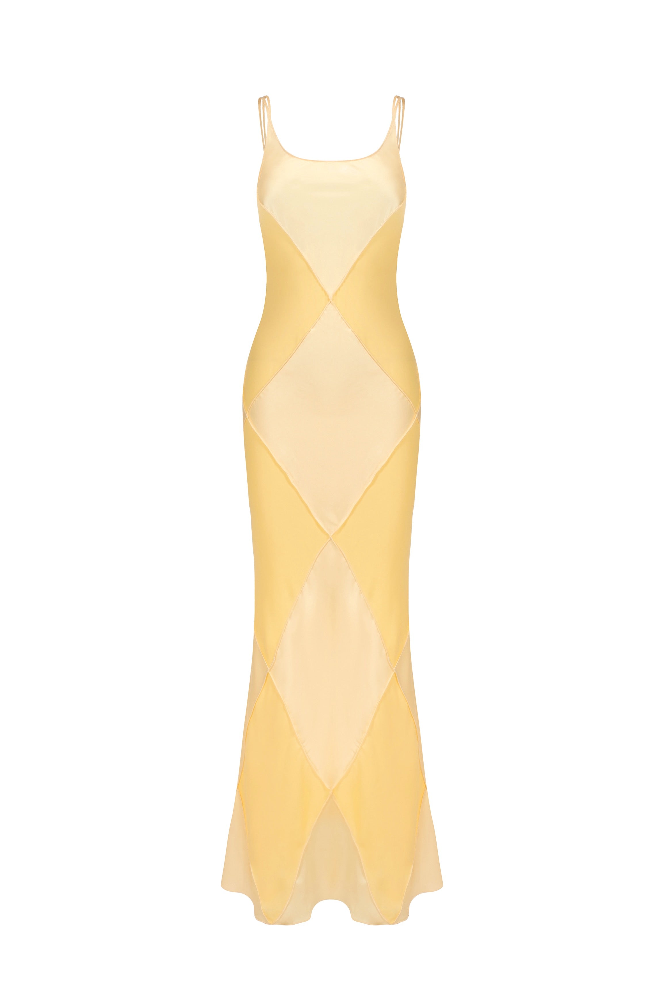 Robe patchwork losanges - jaune