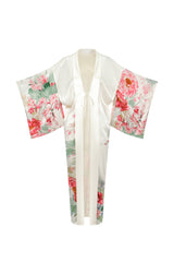 Peony Printed Satin Kimono