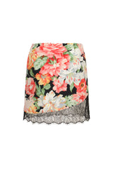 Stretch-jersey Lace-trimmed Mini Skirt Bloom