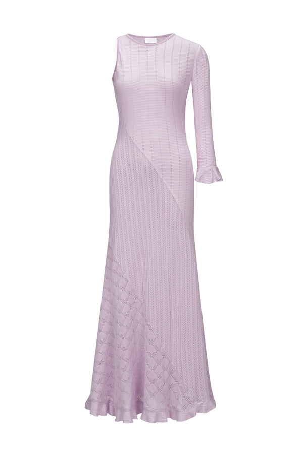 Open-back Maxi Knit Dress Lilac