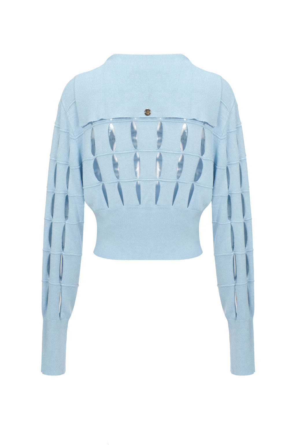 Cut-out Knit Pullover Sky Blue