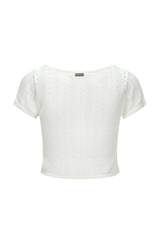 Perforated Knit T-shirt Off White
