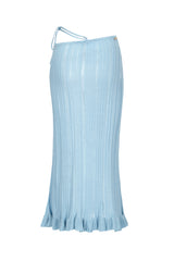 性感羅紋針織裙 - 天藍色