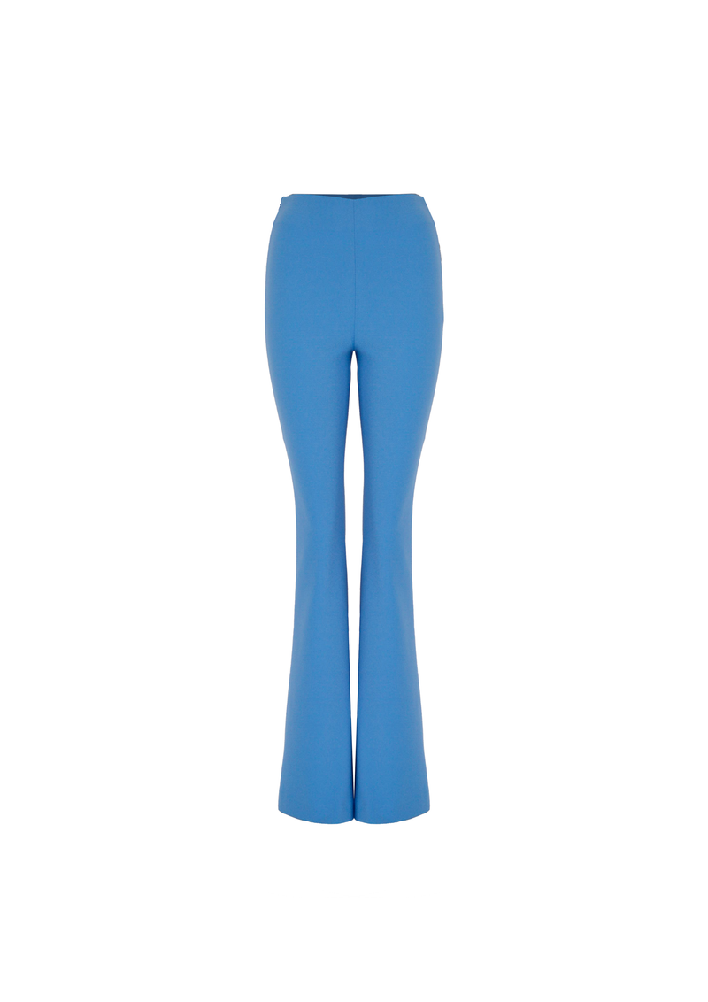 Pantalon Évasé en Crêpe Stretch Bleu Ciel
