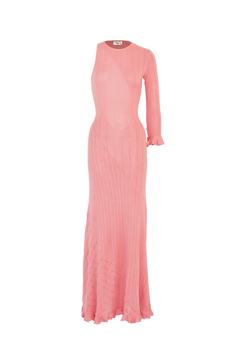 Open-Back Maxi Dress Flamingo Pink