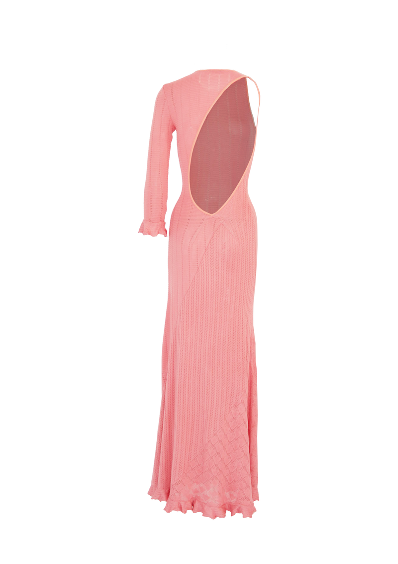 Open-Back Maxi Dress Flamingo Pink