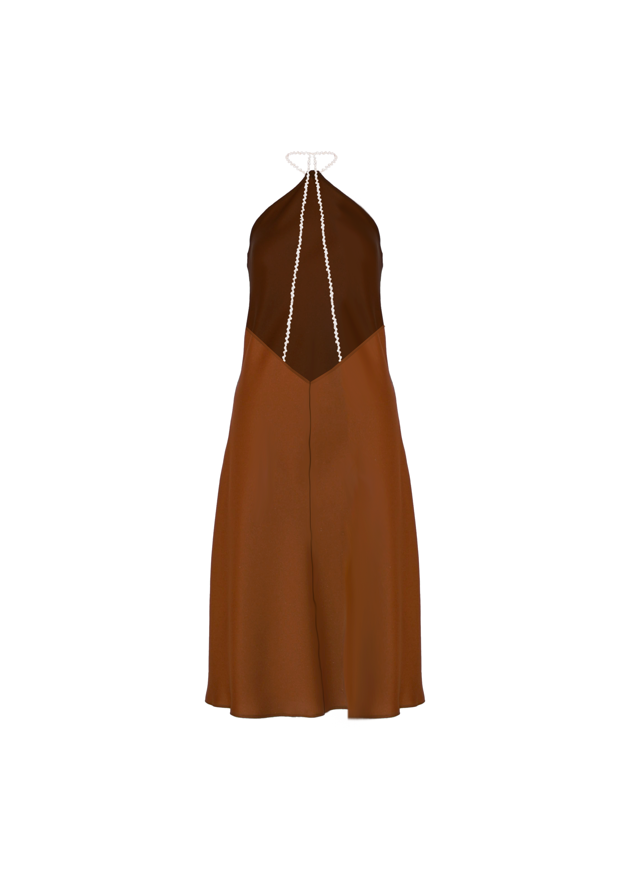 Clearance | Robe Licou aux Perles - Bronze